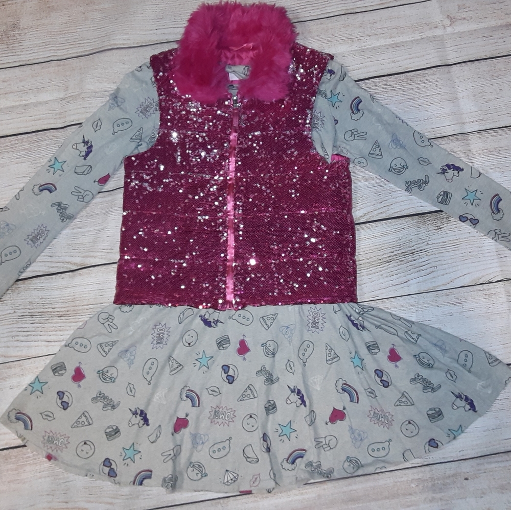 🛒Hot Pink & Silver Quilted Flip Sequin Vest 🛍